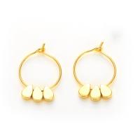 Messing Hoop Earring Components, gold plated, DIY, nikkel, lood en cadmium vrij, 16*23mm, 2paren/Lot, Verkocht door Lot