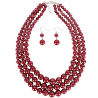 perle de plastique parure de bijoux, boucle d'oreille & collier, avec 7cm chaînes de rallonge, pour femme, plus de couleurs à choisir, Longueur Environ 19 pouce, Vendu par fixé