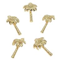 Messing Schmuck Anhänger, Palm Tree, goldfarben plattiert, frei von Nickel, Blei & Kadmium, 14..5x9mm, Bohrung:ca. 2mm, ca. 200PCs/Tasche, verkauft von Tasche