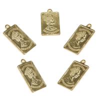 Messing Schmuck Anhänger, goldfarben plattiert, frei von Nickel, Blei & Kadmium, 12x22mm, Bohrung:ca. 2mm, ca. 50PCs/Tasche, verkauft von Tasche