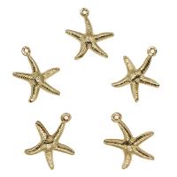 Brass Jewelry Pendants Starfish gold color plated nickel lead & cadmium free Approx 2mm Approx Sold By Bag