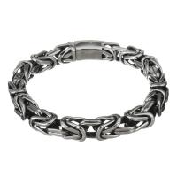 Stainless Steel smycken Armband, ROSTFRITT STÅL, för människan & svärta, 9mm, Såld Per Ca 9.5 inch Strand