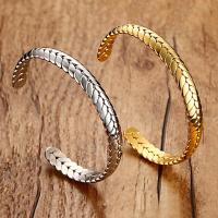 Edelstahl Armreif, plattiert, Modeschmuck & für Frau, keine, bangle inner diameter 65mm, bangle width 8mm, verkauft von PC