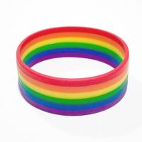 Bracelets en silicone, élastique & unisexe, multicolore, 202x2x24mm, Vendu par PC