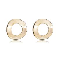 Clou boucle d'oreille en laiton, beignet, Plaqué d'or, DIY & creux, protéger l'environnement, sans nickel, plomb et cadmium, 18*18mm, 10PC/lot, Vendu par lot