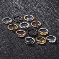 Messing Åbent fingerring, forgyldt, Unisex & forskellige stilarter for valg, flere farver til valg, nikkel, bly & cadmium fri, Størrelse:8, Solgt af PC