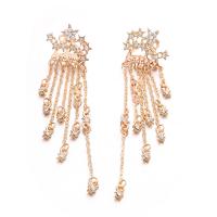 Zinc Alloy Tassel Earring, mode sieraden & voor vrouw & met strass, meer kleuren voor de keuze, Verkocht door pair