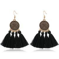 Zinc Alloy Tassel Earring, met Caddice, plated, Bohemien stijl & voor vrouw, meer kleuren voor de keuze, nikkel, lood en cadmium vrij, 70x18mm, Verkocht door pair