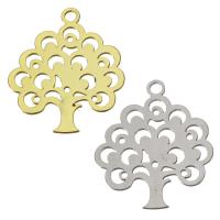 Messing Schmuck Anhänger, Baum, Hohe Qualität überzogen und verblassen nie, keine, frei von Nickel, Blei & Kadmium, 28x33x1mm, Bohrung:ca. 3mm, 100PCs/Menge, verkauft von Menge