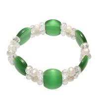 Fionnuisce saothraithe Pearl Bracelet, Aventurine Glas, le Pearl Fionnuisce & Coirníní Gloine Síl, nádúrtha, do bhean, glas, 5mm,16mm, Díolta Per Thart 7.5 Inse Snáithe