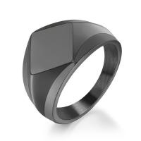 Titanium Stål Fingerring, forgyldt, forskellig størrelse for valg & for mennesket, flere farver til valg, 18mm, Solgt af PC