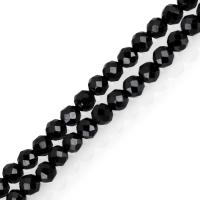 Preto+Spinel grânulos, miçangas, Roda, naturais, facetada, preto, 3x3x3mm, Buraco:Aprox 1mm, comprimento Aprox 15 inchaltura, 5vertentespraia/Lot, Aprox 134PCs/Strand, vendido por Lot