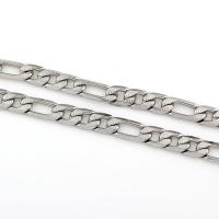 Stainless Steel Chain Ogrlica, Nehrđajući čelik, modni nakit & bez spolne razlike & Figaro lanac, izvorna boja, Prodano Per Približno 23.5 inčni Strand