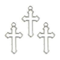 Zinklegering Cross Hangers, Zinc Alloy, Oversteken, platinum plated, nikkel, lood en cadmium vrij, 38*21mm, Gat:Ca 3mm, 50PC/Bag, Verkocht door Bag