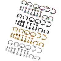 Cruach dhosmálta Body Piercing Set Jewelry, hypoallergenic & unisex & measctha, dathanna níos mó le haghaidh rogha, 16PC/Mála, Díolta De réir Mála