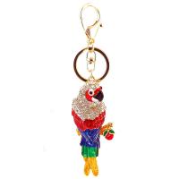 Key Chain, Zinc Alloy, Parrot, guldfarve belagt, Unisex & med rhinestone, nikkel, bly & cadmium fri, 170*55mm, Solgt af PC