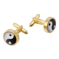 Brass Cufflinks plated fashion jewelry & Unisex nickel lead & cadmium free 16mm Sold By Set