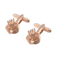 laiton boutons de manchettes, Plaqué de couleur d'or rose, bijoux de mode & unisexe, protéger l'environnement, sans nickel, plomb et cadmium, 14mm, Vendu par fixé