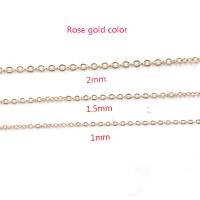 Chaîne collier , Acier inoxydable 304, Placage, bijoux de mode & normes différentes pour le choix, couleur or rose, 10PC/lot, Vendu par lot