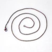 Stainless Steel Chain Ogrlica, 304 nehrđajućeg čelika, pozlaćen, modni nakit & bez spolne razlike & različite veličine za izbor, duginih boja, 10pramenovi/Torba, Prodano By Torba