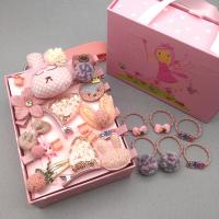 Doek Haar juwelen Set, haar clip & haar sieraden elastiek, Geschenkdoospakket & voor kinderen & verschillende stijlen voor de keuze, 170x120x65mm, Verkocht door box