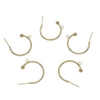 Messing Earring Bericht, gold plated, met lus, nikkel, lood en cadmium vrij, 24x27mm, Gat:Ca 1.3mm, 50pC's/Bag, Verkocht door Bag