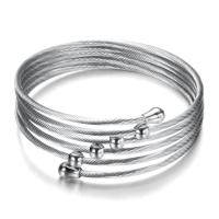 Stainless Steel Cuff Bangle, galvanizált, divat ékszerek & a nő, az eredeti szín, 55mm, Belső átmérő:Kb 55mm, Által értékesített Strand