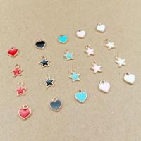 Zinc Alloy Enamel Pendants gold color plated Random Color nickel lead & cadmium free Approx 2mm 20/Bag Sold By Bag