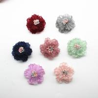 布 ヘアクリップブローチ所見, 花形, メッキ, ファッションジュエリー, 無色, 40mm, 50/ロト, 売り手 ロト