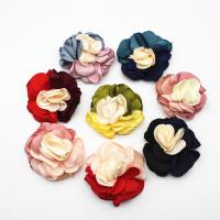 Doek Haar Clip Broche Bevindingen, Bloem, plated, DIY, meer kleuren voor de keuze, 50mm, 50/Lot, Verkocht door Lot