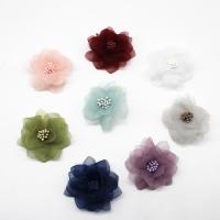 Chiffon Clip di capelli risultati Spilla, Fiore, DIY, nessuno, 50mm, Foro:Appross. 2mm, 50/lotto, Venduto da lotto