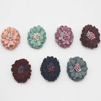 Vezel Haar Clip Broche Bevindingen, Bloem, plated, DIY, meer kleuren voor de keuze, 32mm, Gat:Ca 2mm, 20/Lot, Verkocht door Lot