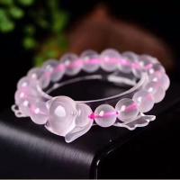 quartz rose bracelet, renard, poli, bijoux de mode & pour femme, rose, 20x11x21mm, Vendu par Environ 6 pouce brin