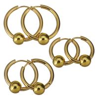 Mens Stainless Steel Hoop orecchino, acciaio inox, placcato color oro, gioielli di moda & formato differente per scelta & per la donna, 12Pairspaio/lotto, Venduto da lotto