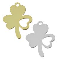 Ciondoli gioielli in acciaio inox, Three Leaf Clover, placcato, nessuno, 16x20x1.50mm, Foro:Appross. 1.5mm, 60PC/lotto, Venduto da lotto