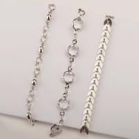 Sinc Alloy Anklet, plátáilte, trí phíosa & do bhean & le rhinestone, dathanna níos mó le haghaidh rogha, nicil, luaidhe & caidmiam saor in aisce, Díolta De réir Socraigh