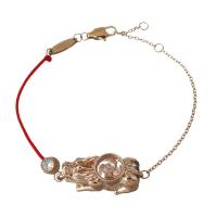 Bracciale gioielli in acciaio inossidabile, acciaio inox, with corda in nylon, with 1Inch extender chain, placcato oro rosa, catena ovale & per la donna & con strass, 27.5x10mm,9x5.5mm,1mm,1.5mm, Venduto per Appross. 6.5 pollice filo