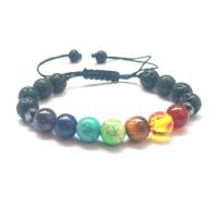 Gemstone Armbånd, Energi Stone, med Ædelsten, forgyldt, Unisex & justerbar, flere farver til valg, Solgt Per 7.5 inch Strand