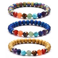 Gemstone Armbånd, Energi Stone, med Ædelsten, forgyldt, Unisex, flere farver til valg, Solgt Per 7.4 inch Strand