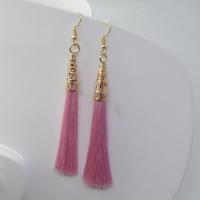 Sinc Alloy Tassel Earring, le Caddice, dath an óir plated, stíl Bohemian & do bhean, dathanna níos mó le haghaidh rogha, nicil, luaidhe & caidmiam saor in aisce, 90mm, 5Péirí/Lot, Díolta De réir Lot