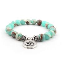 Pulseras de piedras preciosas, con aleación de zinc, chapado, pulido & diferentes materiales para la opción & para mujer, 8mm, longitud aproximado 7 Inch, 10Strandsfilamento/Grupo, Vendido por Grupo