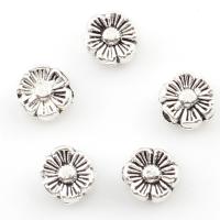 Coirníní since Alloy Spacer, Sinc Alloy, Flower, dath airgid antique plátáilte, 6x6x3mm, Poll:Thart 1mm, 2málaí/Lot, Thart 1250ríomhairí pearsanta/Mála, Díolta De réir Lot