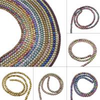 Granulos de hematita não-magnético, hematita não magnética, banhado, DIY, Mais cores pare escolha, 4*4mm, Aprox 104PCs/Strand, vendido por Strand