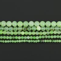 Syntetisk-Prehnite Bead, Rund, olika storlek för val, gräsgrön, Såld Per Ca 15.5 inch Strand