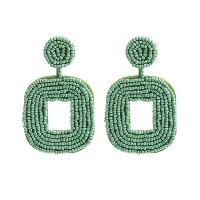 Seedbead Boucle d'oreille goutte, Motif géométrique, fait à la main, bijoux de mode & pour femme, plus de couleurs à choisir, 44x68mm, Vendu par paire