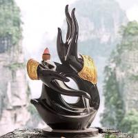 Backflow Incense Burner Porcelain handmade for home and office & durable black Sold By PC