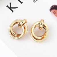 Pendientes de Perno de Aleación de Zinc, acero inoxidable aguja de pendiente, chapado, para mujer, más colores para la opción, libre de níquel, plomo & cadmio, 37mm, Vendido por Par