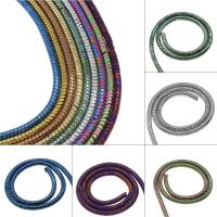 Abalorios de Hematita no Magnética, chapado, Bricolaje, más colores para la opción, 4*2mm, agujero:aproximado 1mm, 197PC/Sarta, Vendido por Sarta