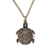 Modèle collier de montre, alliage de zinc, avec chaîne de fer & verre, tortue, Plaqué de couleur de bronze antique, chaîne de torsion ovale, protéger l'environnement, sans nickel, plomb et cadmium, 30x38x10mm, Vendu par Environ 29 pouce brin