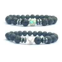 Gemstone Bracciali, pietra preziosa, with lava, placcato, materiali diversi per la scelta & unisex, nessuno, Lunghezza 7.4 pollice, 3/lotto, Venduto da lotto